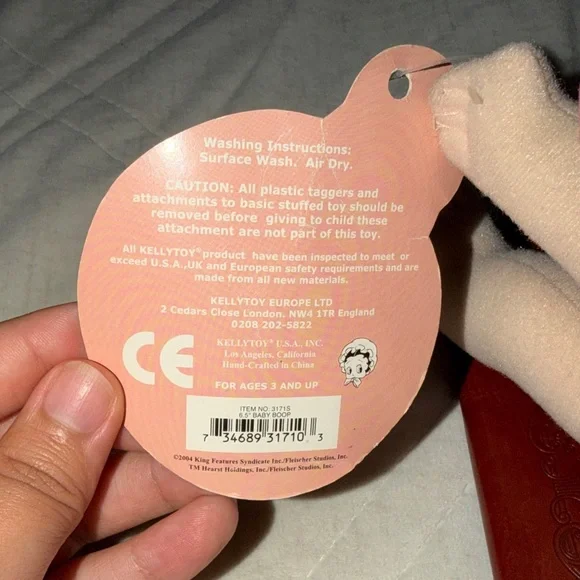 Kellytoy Baby Boop Plush with Pink Bonnet - Picture 5 of 6